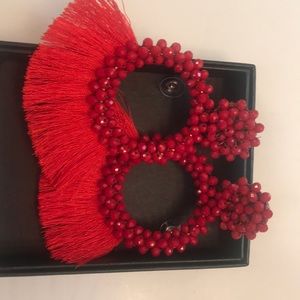New In Box Trendy Red Earrings.
